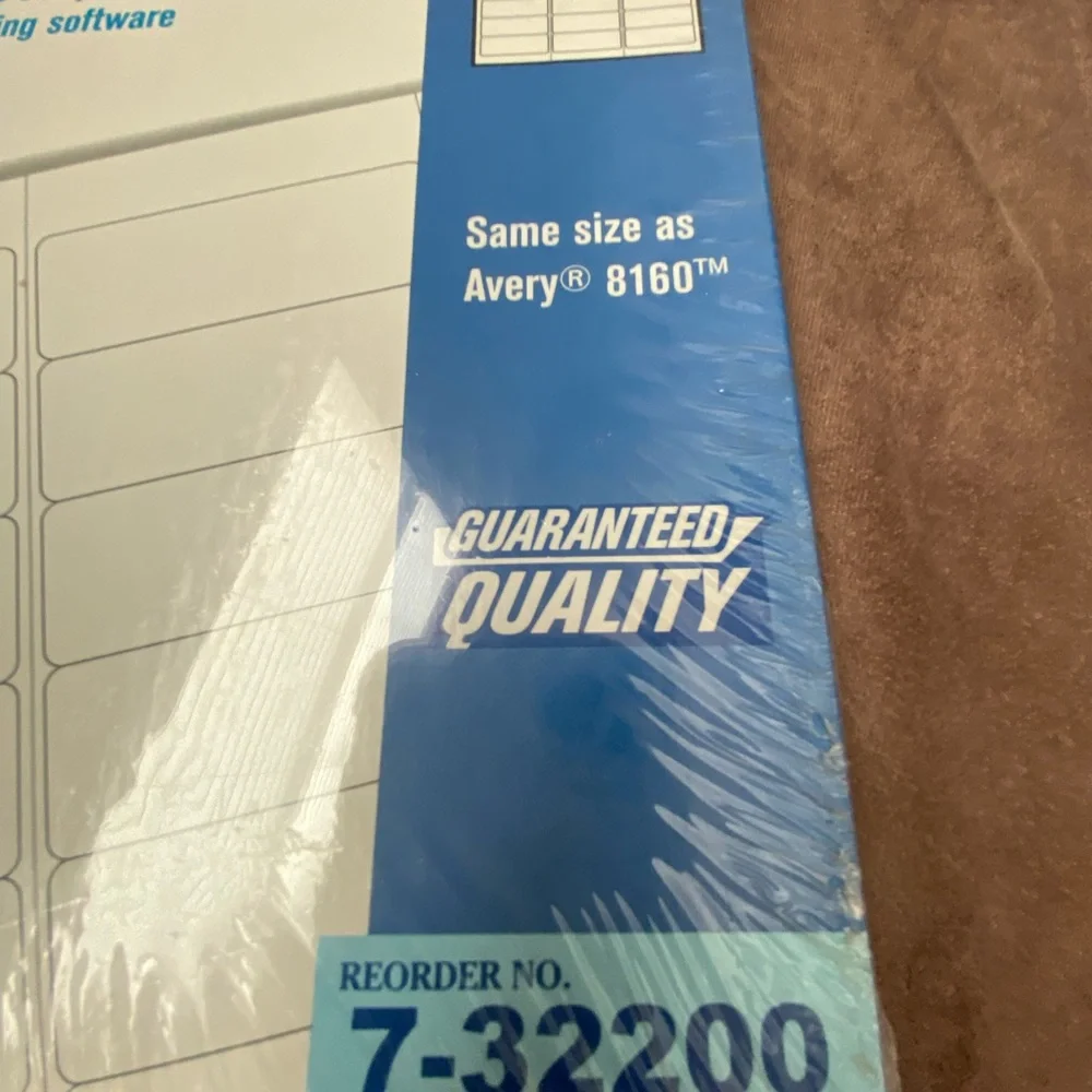 Quill White InkJet Labels. 3000 labels, 100 sheets. 30 per page. Sealed, NIB
